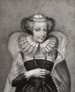 María Reina de Escocia, grabado por Bocquet, ilustración de 